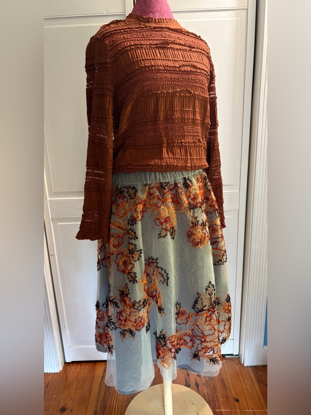 Get ready for fall with this autumn toned Skirt and top set